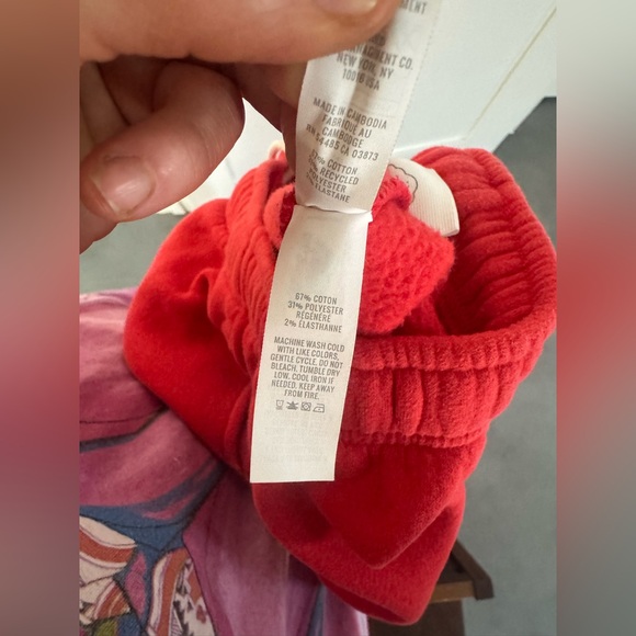 offline by aerie fleece jogger sweatpants bright coral red size m - Picture 7 of 7